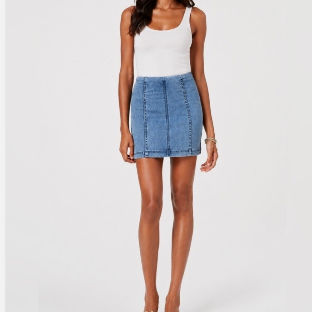 Free People Denim Mini Skirt - Blue